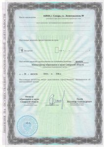 Приложение к лицензии